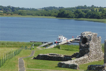 Moored at Holy Island on Lough Erne