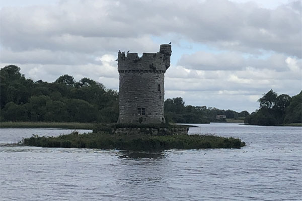 A round tower on Lough Erne