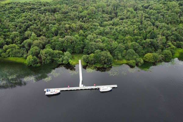 Moored at one of the many islands on lough Erne