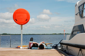 Sunbathing on a jetty