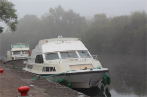 Shannon Star moored in the fog
