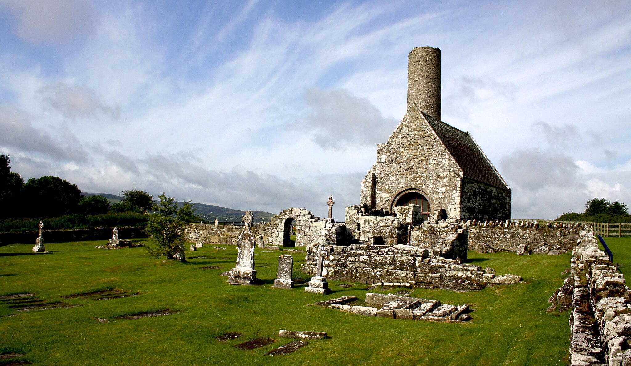 The ruins of the monastery on Holy Island, lough Derg