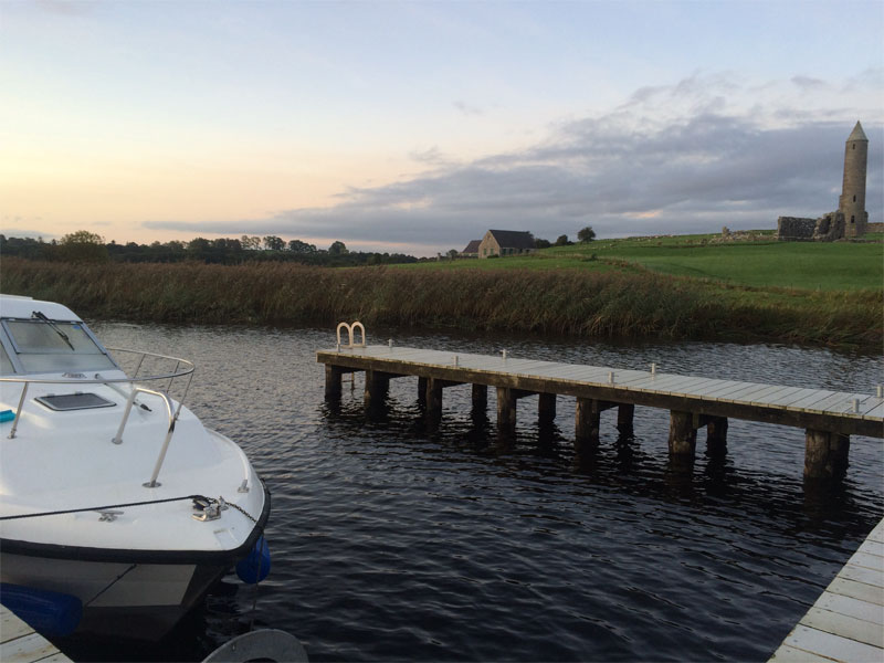 Cruising past Holy Island on lough Derg.