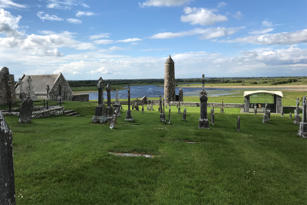 The remains of the cemetary at Clonmacnoise