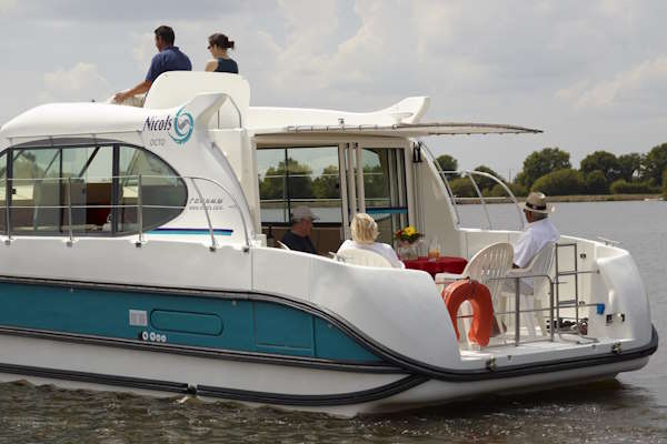 The Rear deck on the Galway Octo hire boat