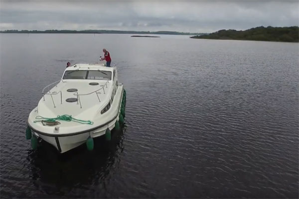 Cruising across a lake on an Elegance from Portumna to Carrick-on-Shannon.
